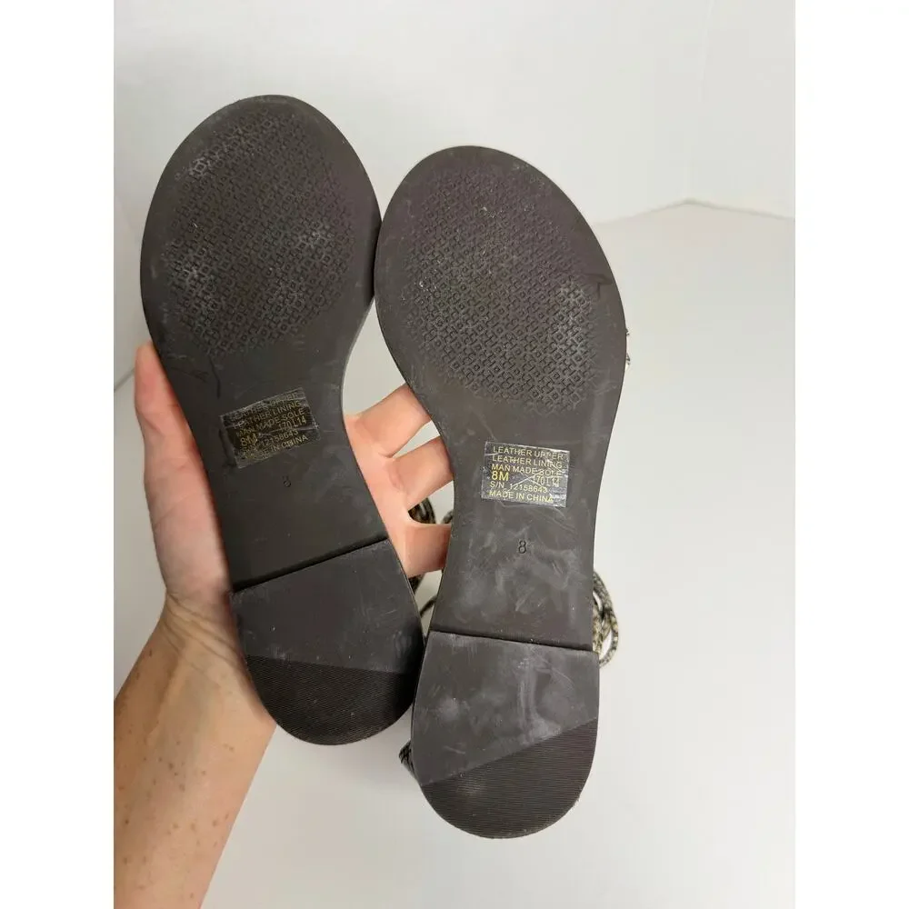 Tory Burch Snakeskin Gladiator Sandals Size 8 Womens